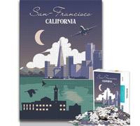 Rompecabezas de 1000 Piezas para Adolescentes, Viajes a San Francisco, Juguetes de Entretenimiento Familiar, Toda la Familia (38x26cm)