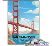 Rompecabezas de 1000 Piezas para Adolescentes, Viajes a San Francisco, un desafío difícil para aliviar el estrés, Regalos de Amigo Secreto para Mayores de 14 años, 50x75cm