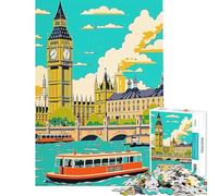 Rompecabezas de 1000 Piezas para Adolescentes Viajes Naturaleza Estilo Vintage Ayuda a ejercitar el Cerebro Juguete Educativo para el Aprendizaje Decoración de Pared Apto para Mayores de 14 años