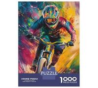 Rompecabezas De 1000 Piezas para Adolescentes Vibrant Bike Rider Art -1 Rompecabezas para Adultos Juegos Familiares Mejora La Memoria Cumpleaños Y Navidad 70x50cm/1000pcs
