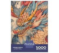 Rompecabezas De 1000 Piezas para Adolescentes Vibrant Dragon Artwork Rompecabezas para Adultos Juego Familiar Decoración del Hogar Cumpleaños Y Navidad 52x38cm/1000pcs
