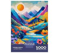 Rompecabezas De 1000 Piezas para Adolescentes Vibrant Mountain Valley Painting Rompecabezas para Adultos Juegos Divertidos para Aliviar El Estrés En Cumpleaños Y Navidad 38x26cm/1000pcs