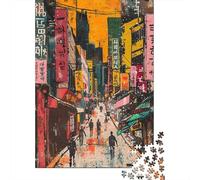 Rompecabezas De 1000 Piezas para Adolescentes Vibrant Neon Cityscape Art Print Rompecabezas para Adultos Juego Familiar Desafío Difícil Interacción Entre Padres E Hijos 38x26cm/1000pcs