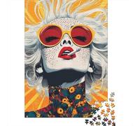 Rompecabezas De 1000 Piezas para Adolescentes Vibrant Retro Woman Art Print -1 Rompecabezas para Adultos Juego Familiar Decoración del Hogar Cumpleaños Y Navidad 70x50cm/1000pcs