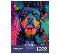 Rompecabezas De 1000 Piezas para Adolescentes Vibrant Rottweiler Art -2 Rompecabezas para Adultos Juego De Ingenio Juego De Corte De Precisión Regalos Desafiantes 70x50cm/1000pcs