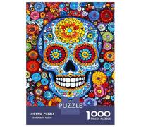 Rompecabezas De 1000 Piezas para Adolescentes Vibrant Skull Art -7 Rompecabezas para Adultos Juego Práctico Pero Divertido Y Humorístico Regalos para Reducir El Estrés 38x26cm/1000pcs