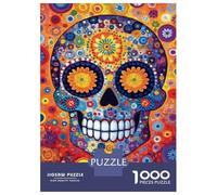 Rompecabezas De 1000 Piezas para Adolescentes Vibrant Skull Art -9 Rompecabezas para Adultos Juegos Relajantes Ensamblaje De Patrones Regalos De Cumpleaños Y Únicos 52x38cm/1000pcs