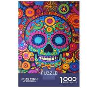 Rompecabezas De 1000 Piezas para Adolescentes Vibrant Skull Art Rompecabezas para Adolescentes Juguetes Antiestrés Regalos para Mujeres Regalos para Reducir El Estrés 52x38cm/1000pcs