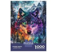 Rompecabezas De 1000 Piezas para Adolescentes Vibrant Wolf in Winter Forest Rompecabezas para Adultos Juego Práctico Pero Divertido Y Humorístico Regalos para Reducir El Estrés 52x38cm/1000pcs