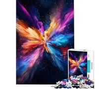 Rompecabezas de 1000 Piezas para Adolescentes Vibrante explosión cósmica Rompecabezas para Adolescentes Mejora la Memoria Lista de Deseos con Papá Noel Juego Educativo Familiar 38x26cm