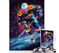 Rompecabezas de 1000 Piezas para Adolescentes Vibrantes Rompecabezas de Hockey sobre Hielo para Adultos Juego de ingenio Montaje de Patrones cumpleaños y Navidad (tamaño 38x26cm)