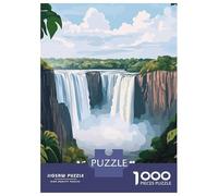 Rompecabezas De 1000 Piezas para Adolescentes Victoria Falls Poster Rompecabezas para Adultos Juegos Relajantes Que Mejoran La Memoria Regalos para Reducir El Estrés 52x38cm/1000pcs