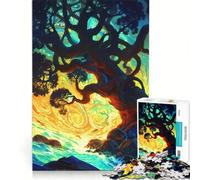 Rompecabezas de 1000 Piezas para Adolescentes Vida, Árbol Místico, Río, Zen, Juego Imposible, Interacción Entre Padres e Hijos, Cumpleaños 38x26cm
