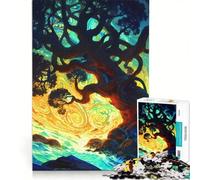 Rompecabezas de 1000 Piezas para Adolescentes Vida mística, árbol, río, Zen, Juegos relajantes, Actividades Divertidas para Hacer en casa, cumpleaños y Navidad 50x75cm