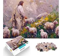 Rompecabezas de 1000 Piezas para Adolescentes Vidriera de Jesucristo Desafiante Difícil Decoración de Pared cumpleaños y Navidad 75x50cm