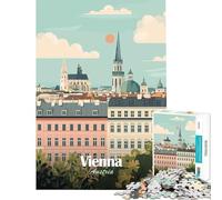 Rompecabezas de 1000 Piezas para Adolescentes Viena Austria Ilustración de Paisaje Urbano Juego Imposible Juguetes adictivos para Cultivar la Paciencia Regalos Decoración de Pared para cumpleaños