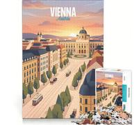 Rompecabezas de 1000 Piezas para Adolescentes, Viena, Austria, Juguete Educativo, decoración para el hogar, con póster y Hoja de Preguntas a Juego 38x26cm
