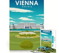 Rompecabezas de 1000 Piezas para Adolescentes Viena Austria Viaje Arte Corte preciso Manualidades Diversión cognitiva Juego Tiempo Libre Juego Navidad Arte para el hogar (38x26cm)