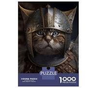 Rompecabezas De 1000 Piezas para Adolescentes Viking Cat Portrait Rompecabezas Juegos Relajantes Decoración De Pared Regalos para Amigos Y Familiares 70x50cm/1000pcs