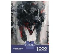 Rompecabezas De 1000 Piezas para Adolescentes Viking Fenrir Wolf Rompecabezas para Adultos Juego Práctico Desafío Difícil Difícil Y Desafiante 52x38cm/1000pcs