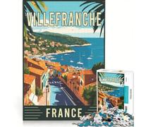 Rompecabezas de 1000 Piezas para Adolescentes, Villefranche-Sur-Mer, Francia, decoración de Pared con Juguetes, Mejora la Memoria, cumpleaños y Navidad 50x75cm
