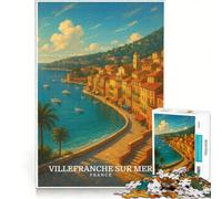 Rompecabezas de 1000 Piezas para Adolescentes, Villefranche-Sur-Mer, Francia, Juego Familiar, Regalo de cumpleaños, Regalos de Viaje 50x75cm