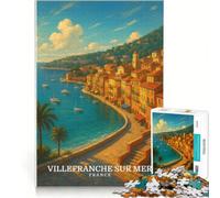 Rompecabezas de 1000 Piezas para Adolescentes, Villefranche-Sur-Mer, Francia, Juguetes antiestrés, decoración del hogar, colección de Artistas, Bellas Artes 38x26cm