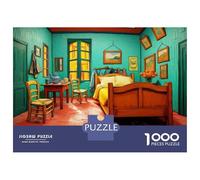 Rompecabezas De 1000 Piezas para Adolescentes Vincent Van Gogh Bedroom Rompecabezas para Adultos Juegos Relajantes Regalos para Mujeres Interacción Entre Padres E Hijos 70x50cm/1000pcs