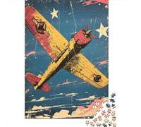 Rompecabezas De 1000 Piezas para Adolescentes Vintage Airplane Poster Art Print-1 Rompecabezas para Adolescentes Juego De Ingenio Una Obra De Arte Diversión En Casa Actividades, 52x38cm/1000pcs