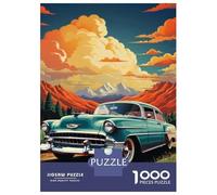 Rompecabezas De 1000 Piezas para Adolescentes Vintage Car Adventure Poster Rompecabezas para Adolescentes Juego Familiar Mejora La Memoria Cumpleaños Y Navidad 38x26cm/1000pcs