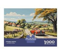 Rompecabezas De 1000 Piezas para Adolescentes Vintage Car Art Print Rompecabezas para Adultos Juegos De Relajación Ensamblaje De Patrones Diversión En Casa Actividades, 52x38cm/1000pcs