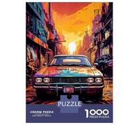 Rompecabezas De 1000 Piezas para Adolescentes Vintage Car in Urban Landscape Rompecabezas para Adultos Juegos Divertidos Decoración Cumpleaños, Navidad 52x38cm/1000pcs