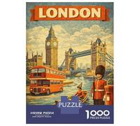 Rompecabezas De 1000 Piezas para Adolescentes Vintage London Travel Rompecabezas para Adultos Juegos Familiares Vacaciones En Casa Matar El Tiempo Difícil Y Desafiante 52x38cm/1000pcs