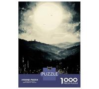 Rompecabezas De 1000 Piezas Para Adolescentes Vintage Moonlit Cat - Tranquil Nocturnal Landscape Rompecabezas Para Adultos Juegos Relajantes Ensamblaje De Patrones Regalos De Cumpleaños Y Únicos 52x38