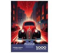 Rompecabezas De 1000 Piezas para Adolescentes Vintage Red Car 40s Rompecabezas para Adultos Juguetes Antiestrés Corte De Precisión Regalos para Amigos Y Familiares 70x50cm/1000pcs