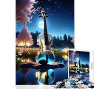 Rompecabezas de 1000 Piezas para Adolescentes violín de Cristal decoración del hogar Juguetes Obras de Arte Regalo Juegos Divertidos Entrena tu Cerebro y Tus Manos tamaño 38x26cm