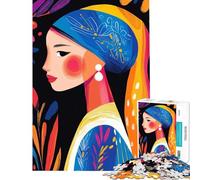 Rompecabezas de 1000 Piezas para Adolescentes Visión fauvista vívida de La Joven de la Perla Difícil y desafiante Actividades Familiares Decoración del hogar Juguetes para Mayores de 14 años Juego