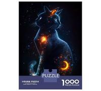 Rompecabezas De 1000 Piezas para Adolescentes Visions of A Cosmic Cat Rompecabezas para Adultos Juego Práctico Pero Divertido Y Humorístico Regalos para Reducir El Estrés 38x26cm/1000pcs