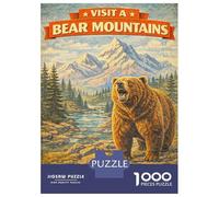 Rompecabezas De 1000 Piezas para Adolescentes Visit Bear Mountains Vintage Rompecabezas para Adultos Juguetes De Bricolaje Decoración del Hogar Juego Desafiante Regalos 38x26cm/1000pcs