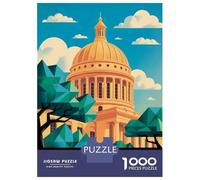 Rompecabezas De 1000 Piezas para Adolescentes Visit Raleigh Travel Rompecabezas para Adultos Juegos Divertidos Decoración Perfecta Regalo De Cumpleaños, Regalos, 52x38cm/1000pcs