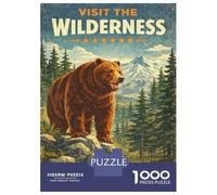 Rompecabezas De 1000 Piezas para Adolescentes Visit The Wilderness Vintage Rompecabezas para Adultos Juegos Divertidos Decoración Perfecta Regalo De Cumpleaños, Regalos, 38x26cm/1000pcs