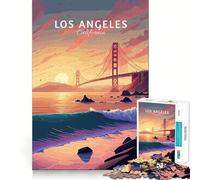 Rompecabezas de 1000 Piezas para Adolescentes Visita a Los Ángeles Decoración Impecable Juguete para ejercitar la Mente Juego para Relajarse Regalo Divertido de Navidad (38x26cm)