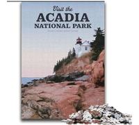 Rompecabezas de 1000 Piezas para Adolescentes Visita el Parque Nacional Acadia Desafiante, Divertido y Divertido Incluye póster y Hoja de Trivia a Juego (38x52cm) 1000 Piezas