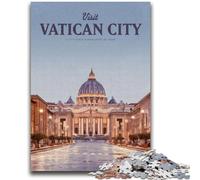 Rompecabezas de 1000 Piezas para Adolescentes: Visita la Ciudad del Vaticano, con póster y Hoja de Trivia a Juego para Mayores de 14 años (50x75cm)