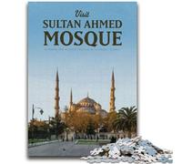 Rompecabezas de 1000 Piezas para Adolescentes Visita la Mezquita del Sultán Ahmed Desafío difícil para aliviar el estrés Refuerza el Amor en Pareja (tamaño 50x75cm)