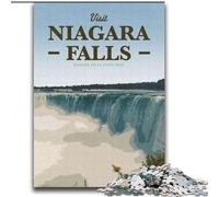 Rompecabezas de 1000 Piezas para Adolescentes Visita Las Cataratas del Niágara Desafiante, Divertido y Divertido Incluye póster y Hoja de Trivia a Juego (38x52cm) 1000 Piezas