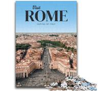 Rompecabezas de 1000 Piezas para Adolescentes Visita Roma A Partir de 14 años Juegos Familiares Regalos para Toda la Familia (38x26cm)