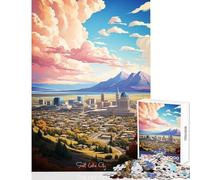 Rompecabezas de 1000 Piezas para Adolescentes Visita Salt Lake City Juguetes antiestrés Regalos de cumpleaños Juego Educativo Cada Pieza es única Tamaño: 50x75cm