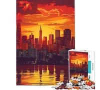 Rompecabezas de 1000 Piezas para Adolescentes Vista del Atardecer en San Francisco Juego práctico y desafiante Juguetes Regalos de cumpleaños y decoración del hogar (tamaño 38x26cm)