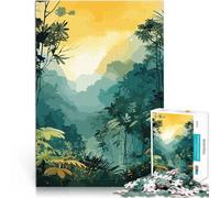 Rompecabezas de 1000 Piezas para Adolescentes Vista Desde una Selva Tropical Acertijo para con póster a Juego y Hoja de Trivia 38x26cm